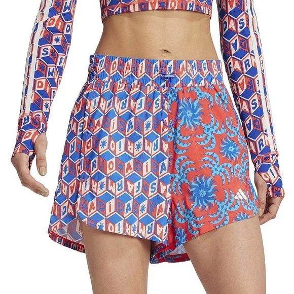 905. ADIDAS x FARM RIO Rio Pacer shorts in Bright Red Sz M NWT $40 - Picture 9 of 9